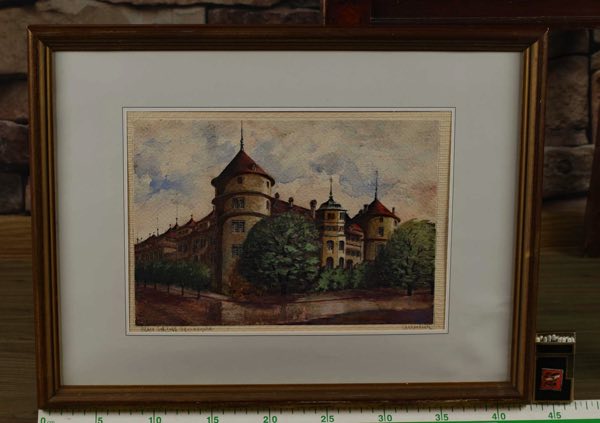 Weber altes Schloss Stuttgart Aquarell