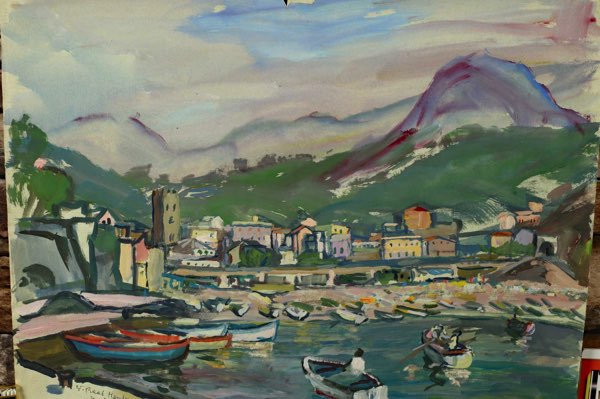 Wilhelm Raab Gouache Monterosso