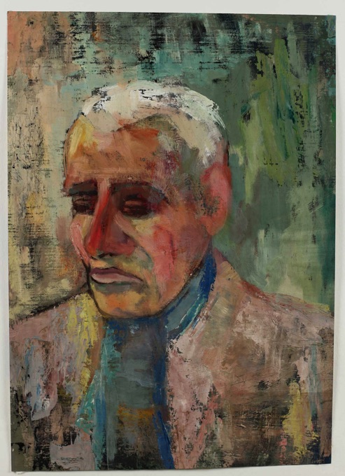 expressives älteres Gemälde Potrait Mann Schal