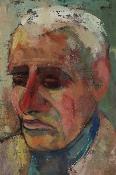 expressives älteres Gemälde Potrait Mann Schal