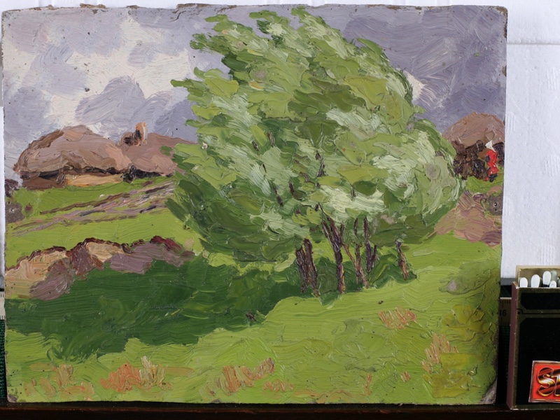 old russian oil painting Penza 1906 Konstantin expressive