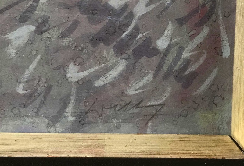signiert Aquarell antik Prag Karlsbrücke