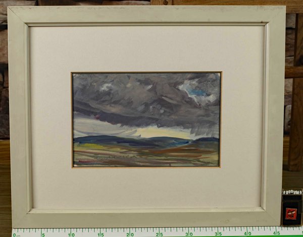 signiert Gouache Wolken Schoeller Papier