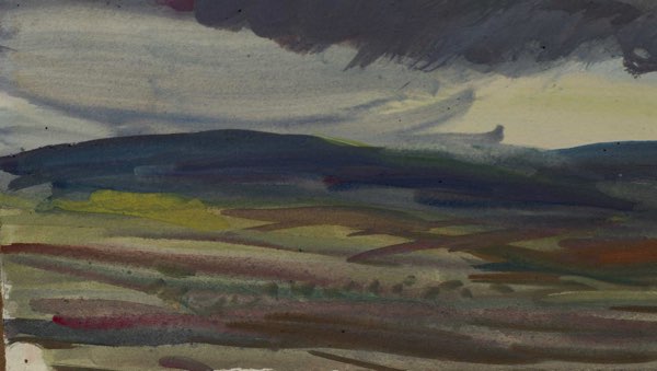 signiert Gouache Wolken Schoeller Papier