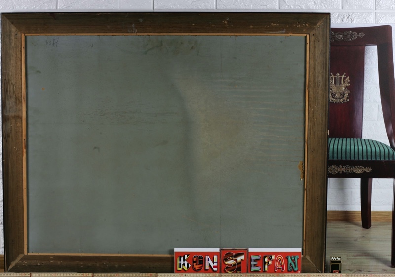 signiert Ölgemälde antik Marine Küste Italien 102cm