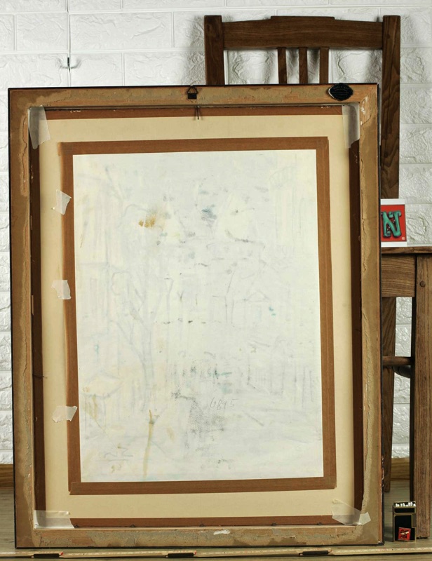 signiert Pastell 1961 Paris
