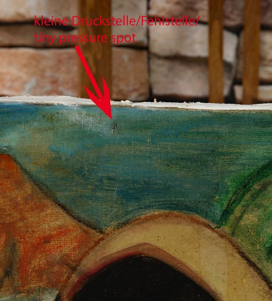 signiertes Ölgemälde Portrait Frau abstrakt