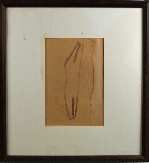 undeutlich Wenzel Wetzel Aquarell von 1982 abstrakt Komposition Strich
