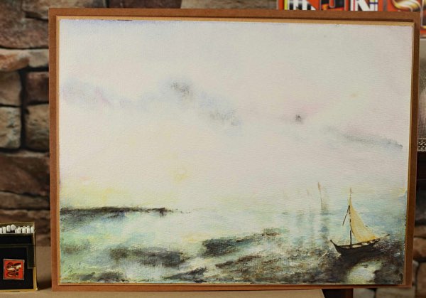 unleserlich signiert Aquarell maritim Boote