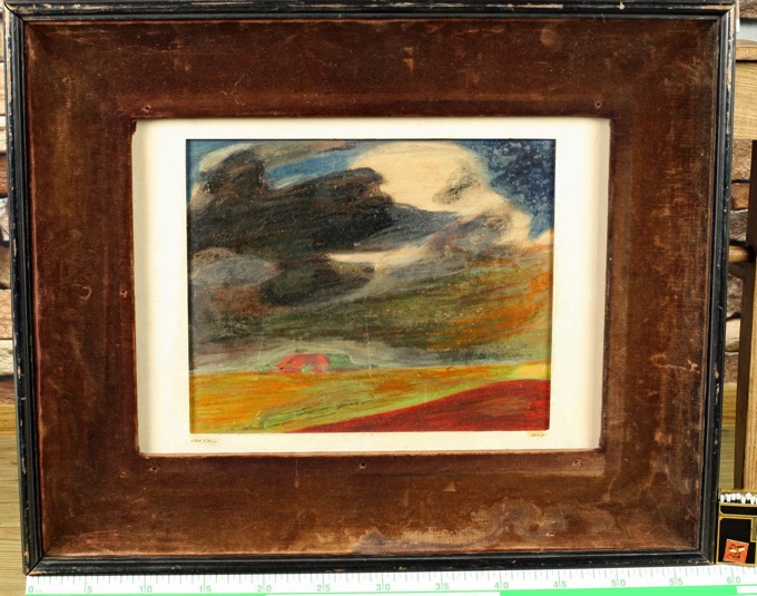 unleserlich signiert Gemälde expressive Landschaft