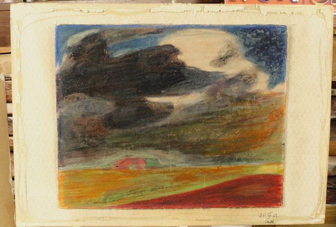 unleserlich signiert Gemälde expressive Landschaft