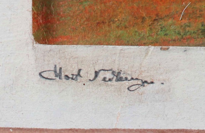 unleserlich signiert Gemälde expressive Landschaft