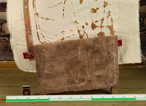 unleserlich signiert Mischtechnik Gemälde abstrakt Tipi