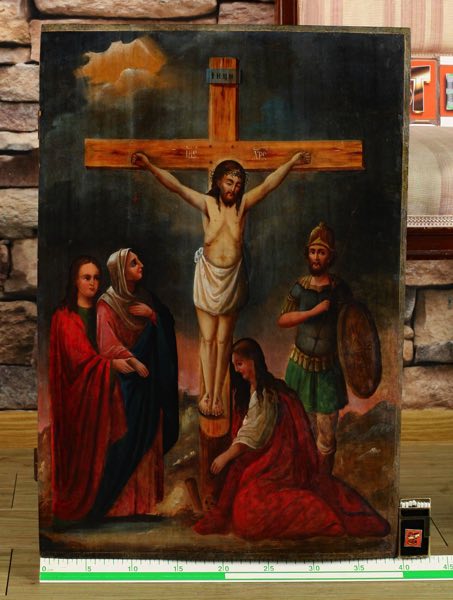 Ikone antik Kreuzigung Christus Ukraine