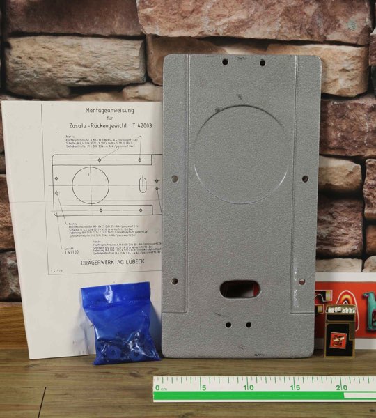 neu Dräger Zusatz Rückengewicht T42003 T41160 Helmtaucher DM220 back pack weight