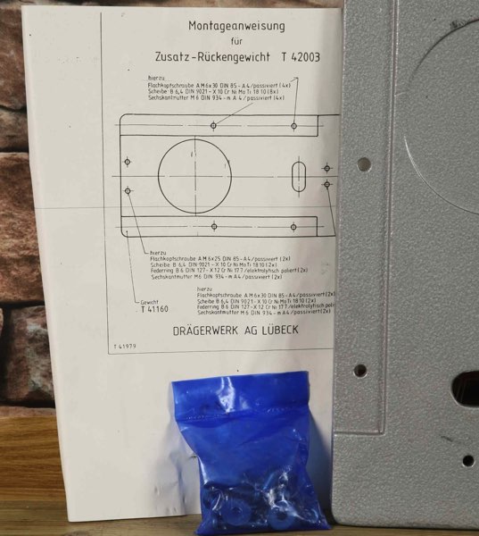 Draeger Rückengewicht DM220 Helmtaucher 4