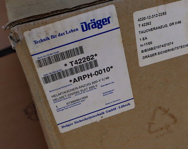 Dräger 220 Helmtaucher Anzug II 46 deep sea diving Draeger T42262 Taucheranzug 12