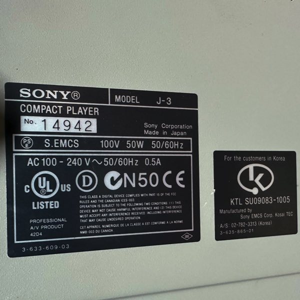 Sony J 3 Betacam compact player broadcast 44