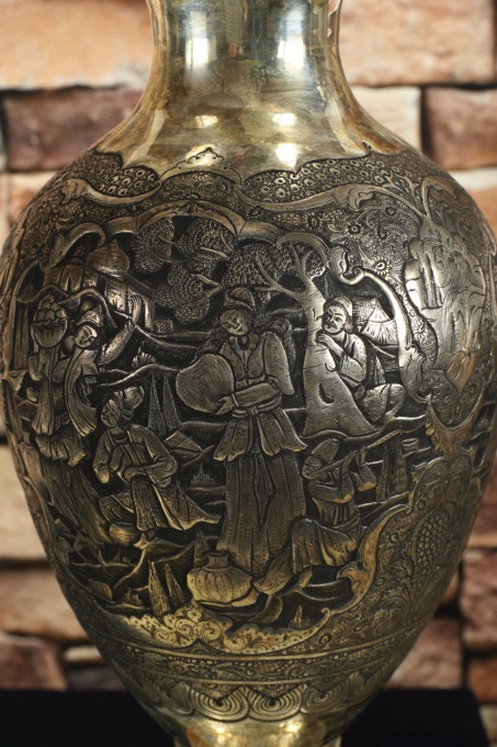 Silber 84 Vase Persien Relief